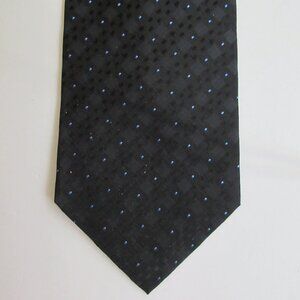 VALERIO GARATI Men's 100% Silk Necktie Designer Geometric Black/Blue NEW NWT